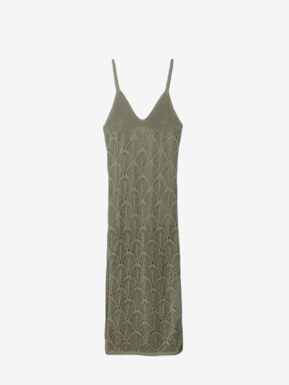 Stradivarius Olive-Toned Knit dress